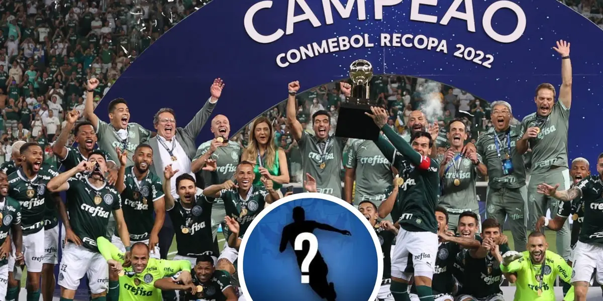 Elenco do Palmeiras comemora Recopa