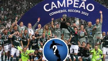 Elenco do Palmeiras comemora Recopa