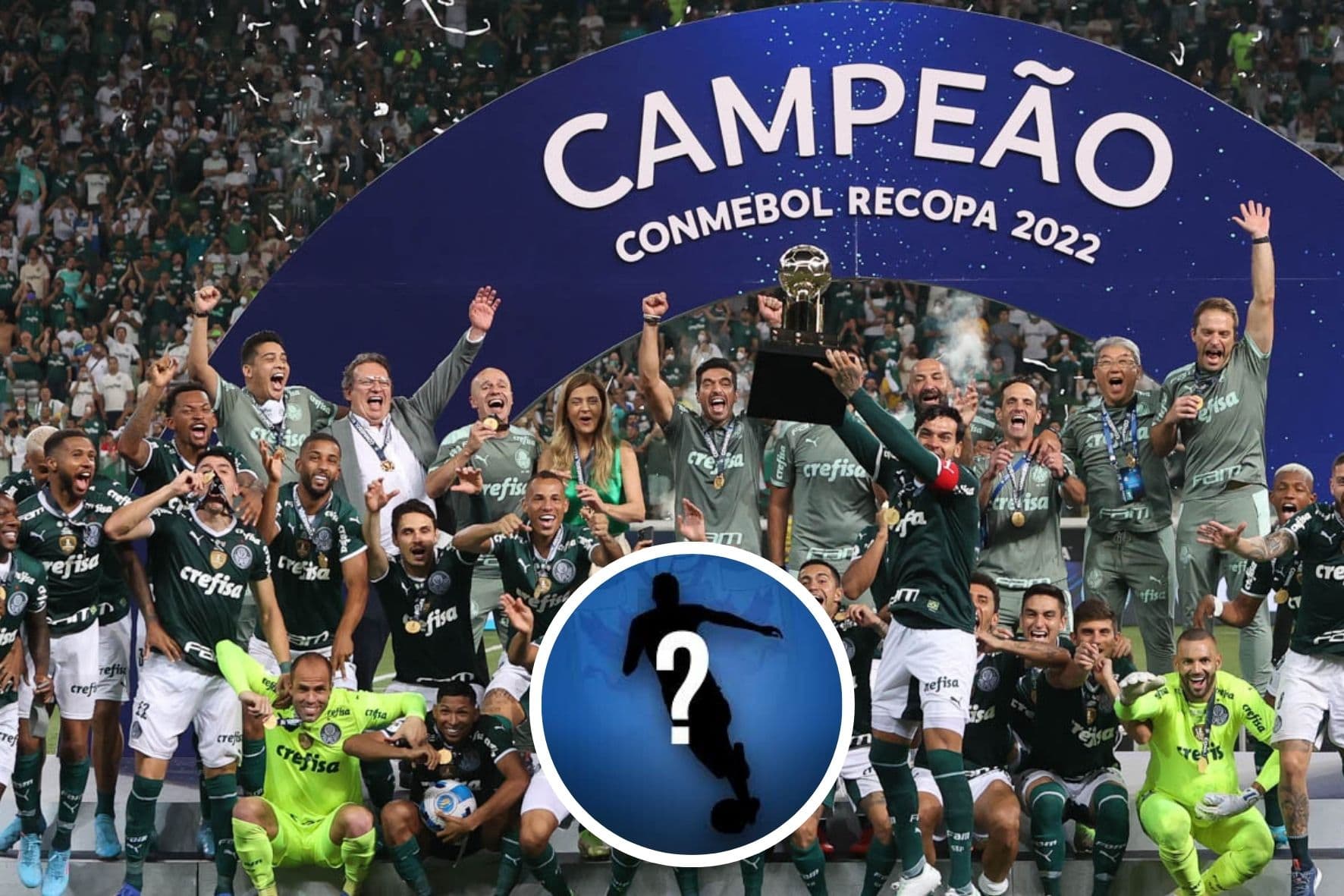 Elenco do Palmeiras comemora Recopa