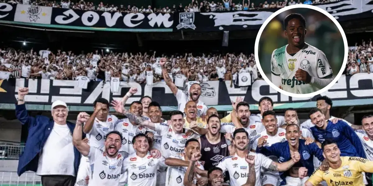 Elenco do Santos comemora retorno à Série A