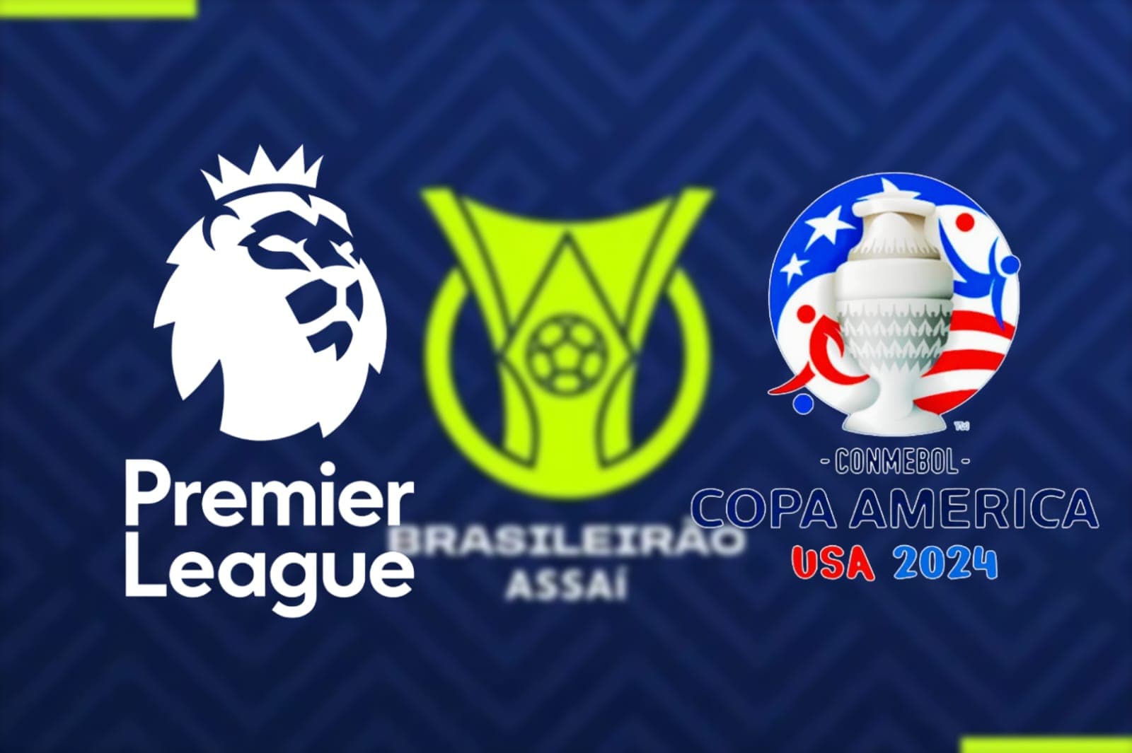 Emblemas da Premier LEague e da Copa América 2024