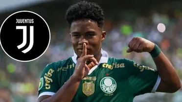 Endrick comemora gol com o Palmeiras