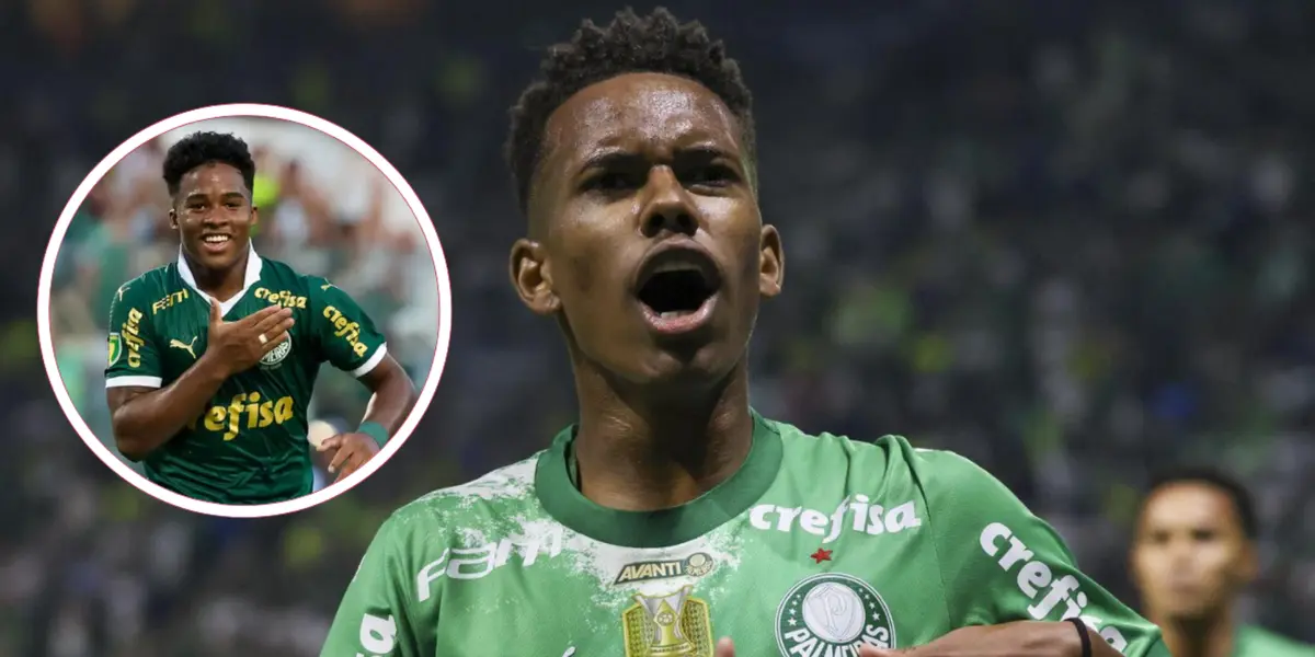 Endrick e Estêvão com a camisa do Palmeiras