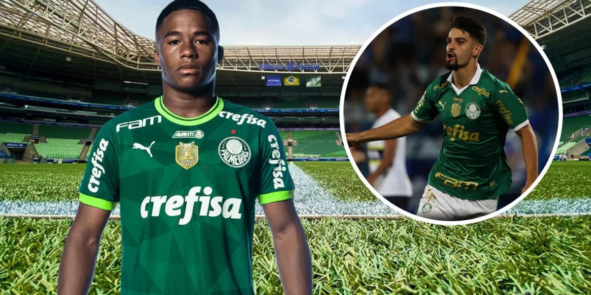 Endrick e Flaco López pelo Palmeiras