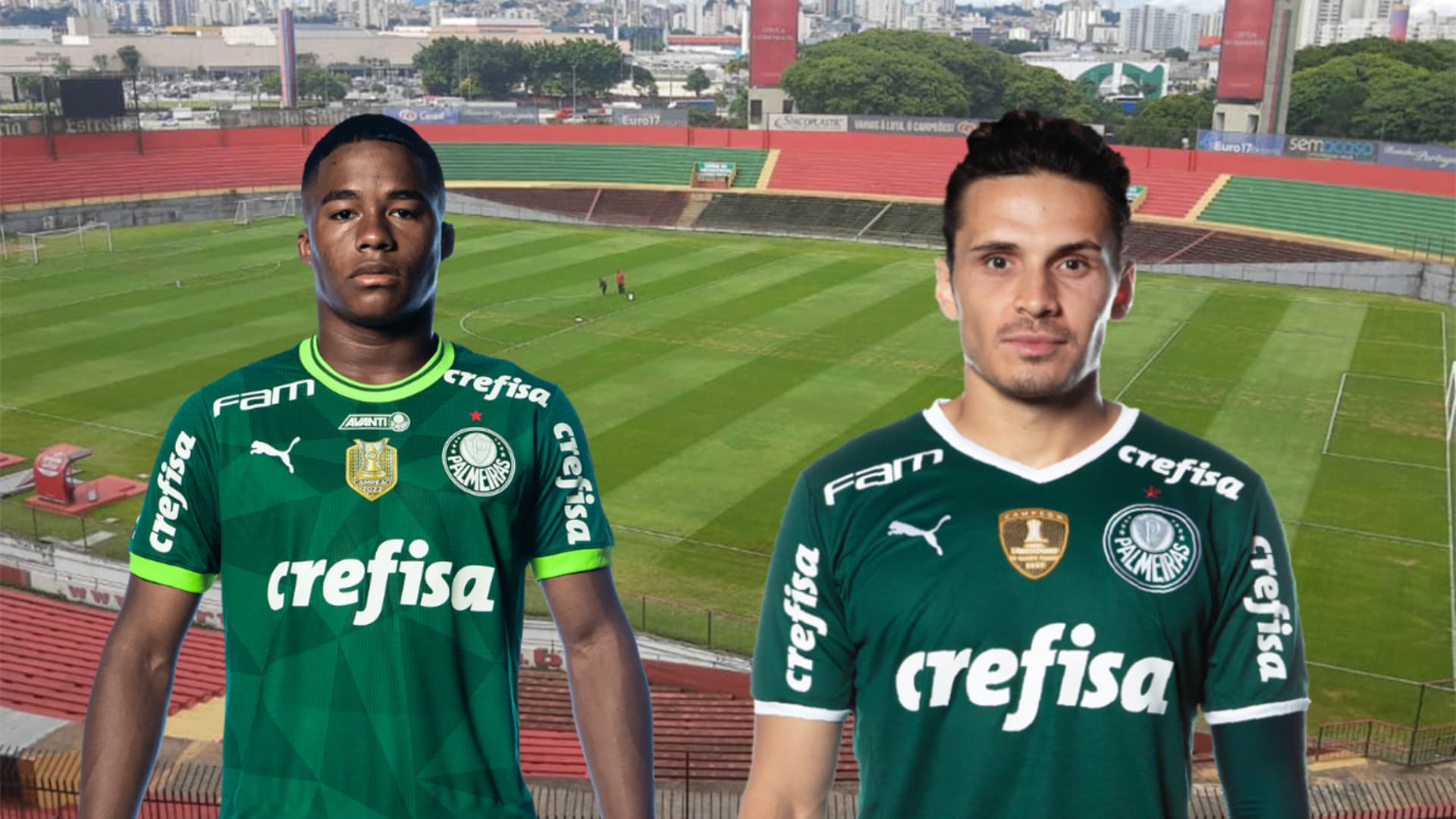 Endrick e Raphael Veiga no Palmeiras