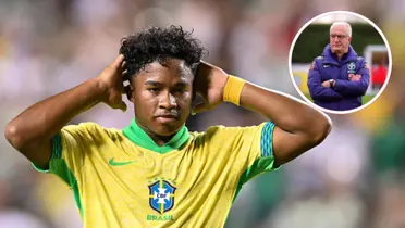 Endrick em ação pela Seleção Brasileira ao lado de Dorival Jr