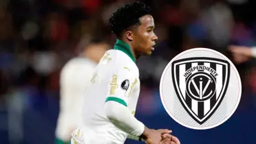 Endrick em ação pelo Palmeiras na Copa Libertadores