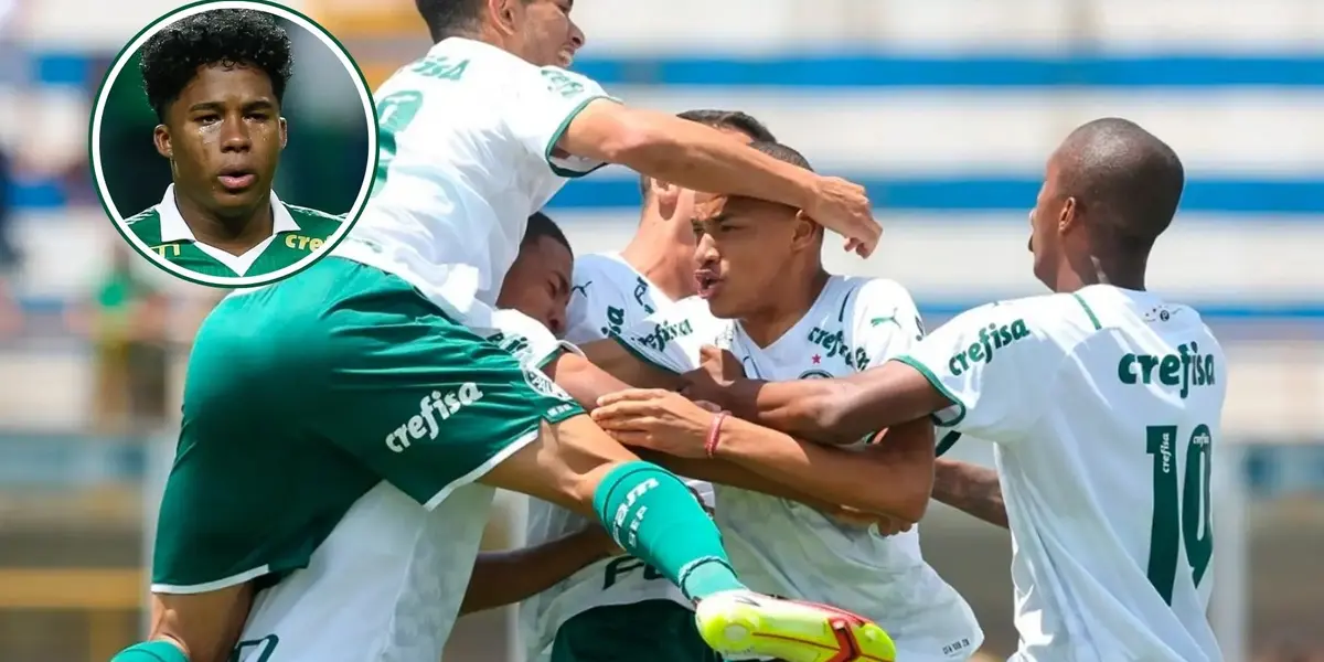 Endrick no detalhe pelo Palmeiras