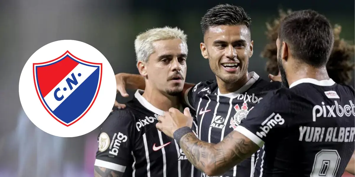 Equipe do Corinthians e escudo do Nacional