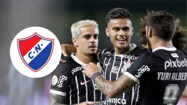 Equipe do Corinthians e escudo do Nacional