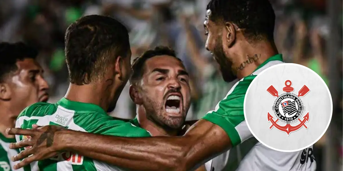 Equipe do Juventude e o escudo do Corinthians ao lado