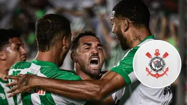 Equipe do Juventude e o escudo do Corinthians ao lado