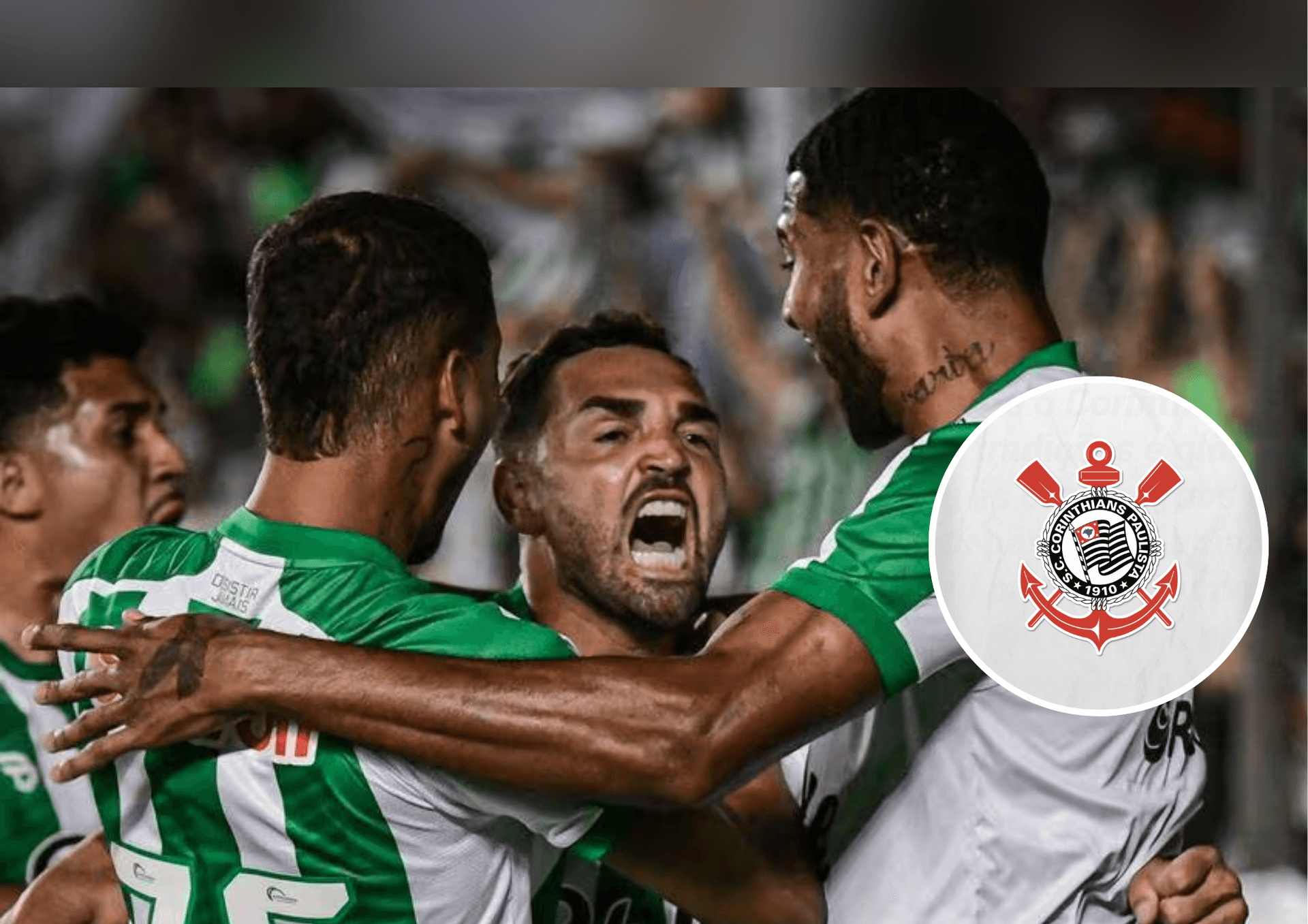 Equipe do Juventude e o escudo do Corinthians ao lado