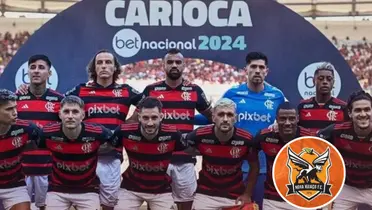 Equipe Flamengo e escudo do Nova Iguaçu