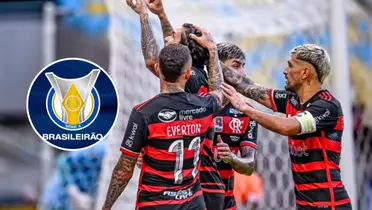 Equipe Flamengo no Cariocão e o logo do Brasileirão