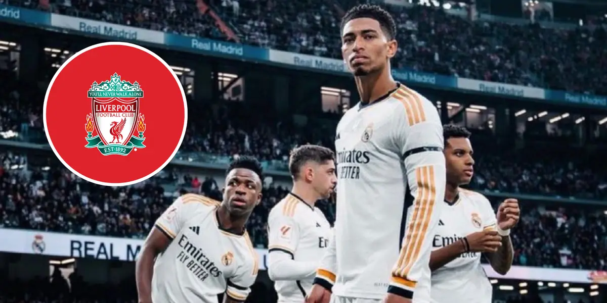 Equipe Real Madrid e escudo do Liverpool