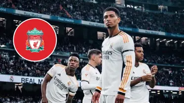 Equipe Real Madrid e escudo do Liverpool