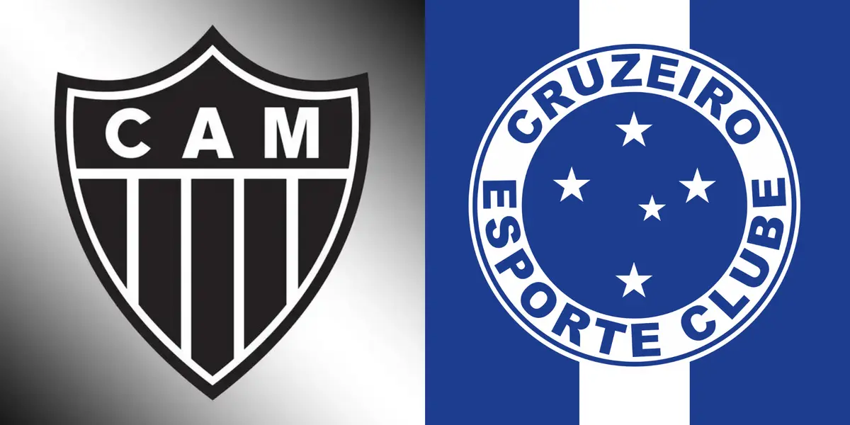 Escudo do Atlético-MG e ao lado o escudo do Cruzeiro