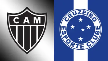 Escudo do Atlético-MG e ao lado o escudo do Cruzeiro