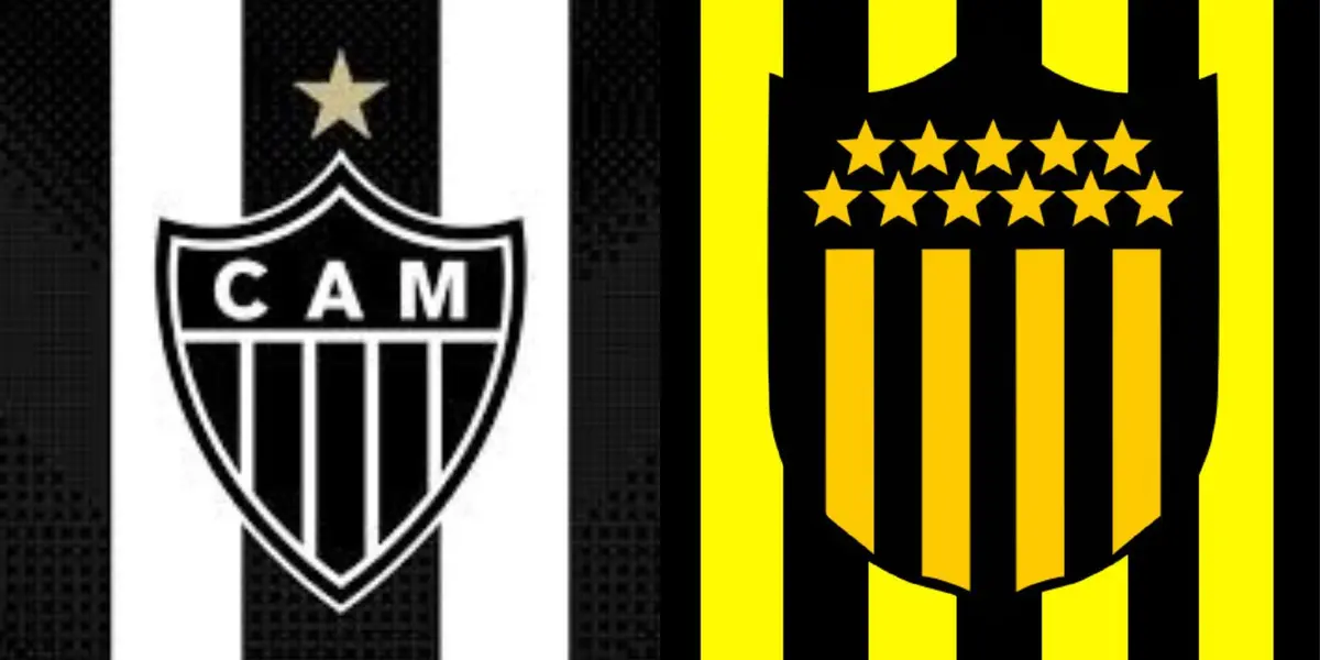 Escudo do Atlético-MG e o escudo do Peñarol ao lado
