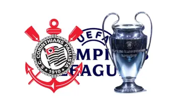 Escudo do Corinthians e a Taça da Liga dos Campeões