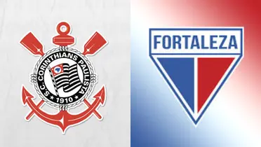 Escudo do Corinthians e ao lado o escudo do Fortaleza