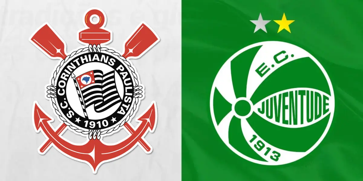 Escudo do Corinthians e ao lado o escudo do Juventude