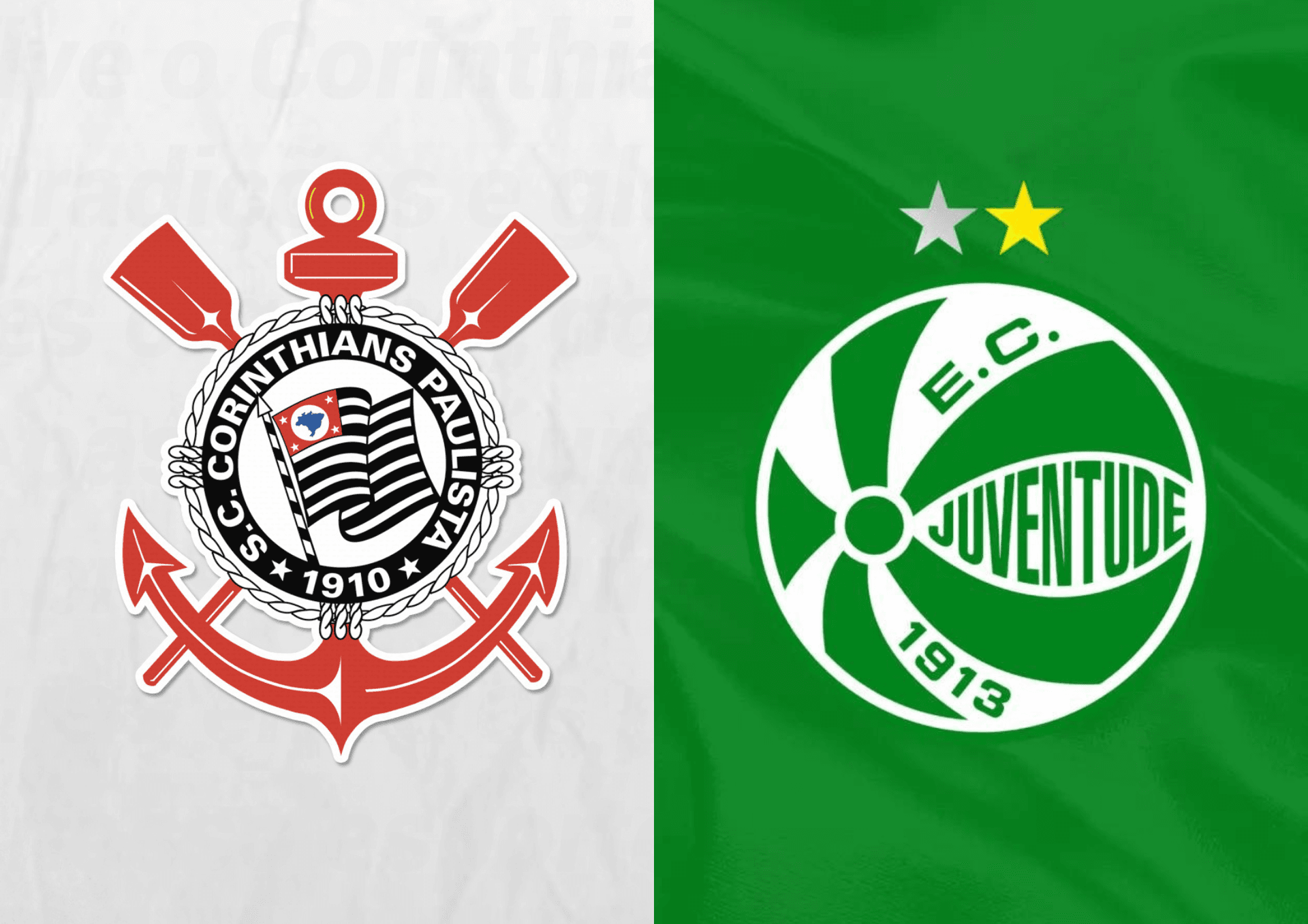 Escudo do Corinthians e ao lado o escudo do Juventude