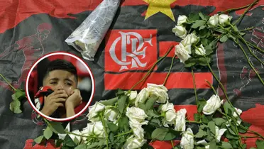 Escudo do Flamengo em meio ao luto