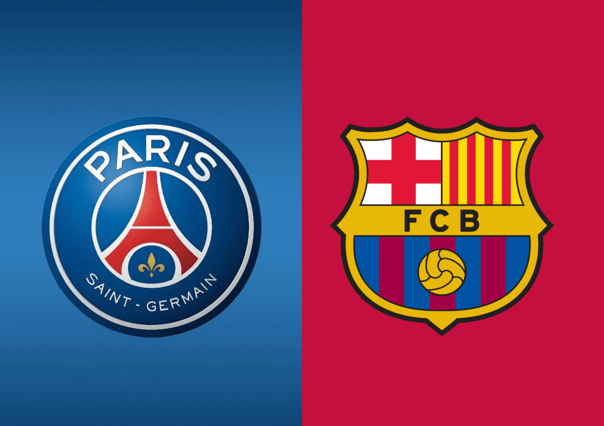 Escudo do PSG e do Barcelona