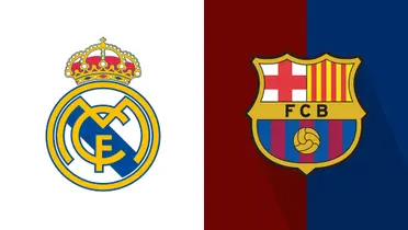 Escudo do Real Madrid e ao lado o escudo do Barcelona