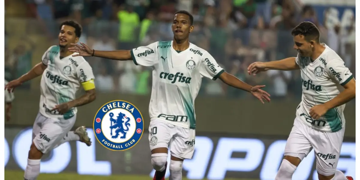 Estevão com a camisa do Palmeiras