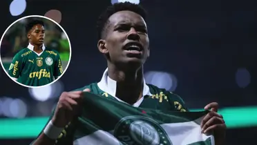 Estevão marcou gol pelo Palmeiras