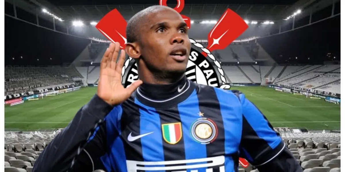 Etoo com a camisa da Inter de Milão