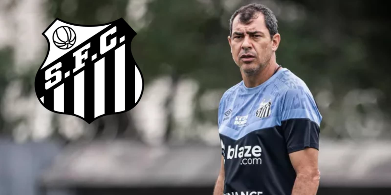 Fábio Carille durante treinamento no Santos