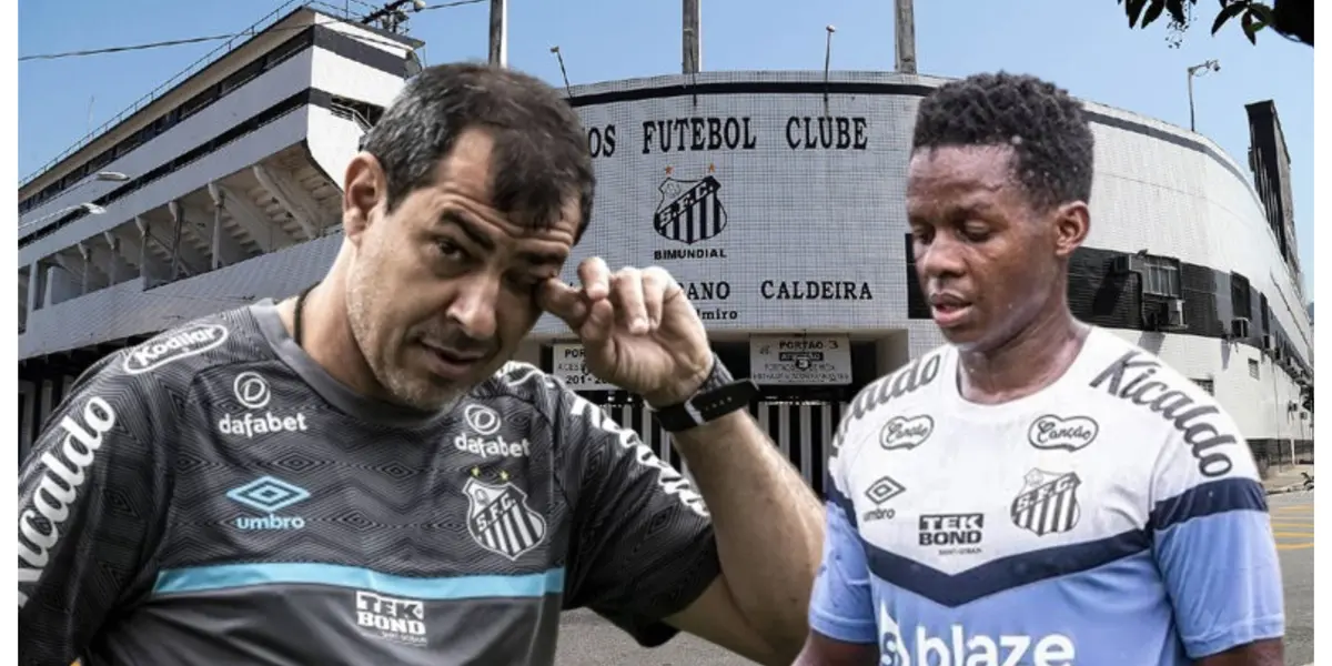 Fábio Carille e Juan Cazares com a camisa do Santos