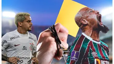 Fagner com a camisa do Corinthians e Felipe Melo com a camisa do Fluminense