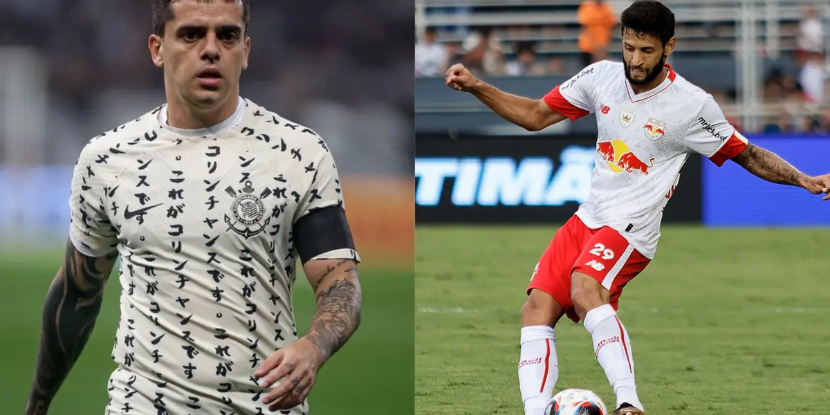 Fagner e o lado Juninho Capixaba chutando uma bola