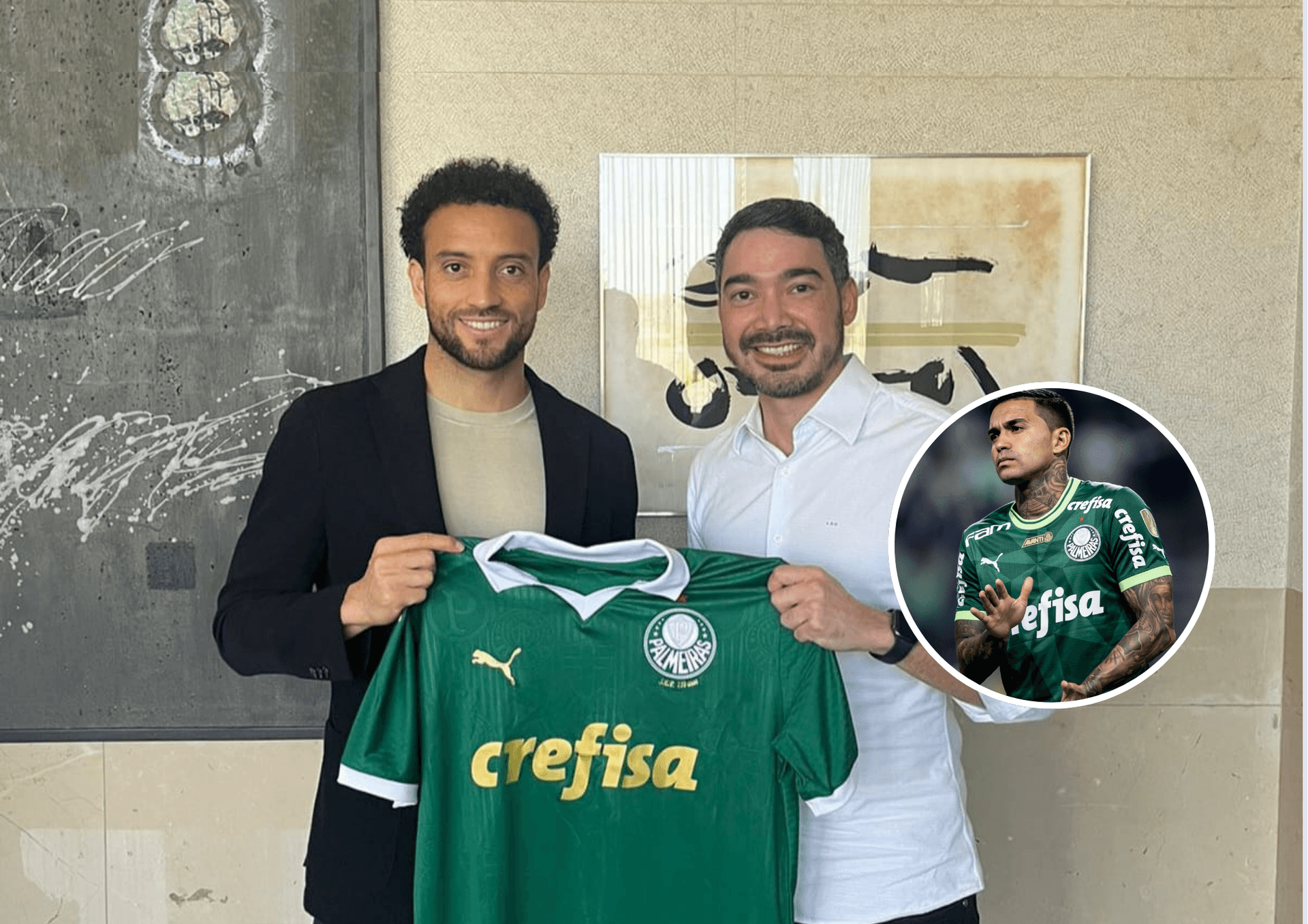 Felipe Anderson com Leonardo Holanda e Dudu ao lado