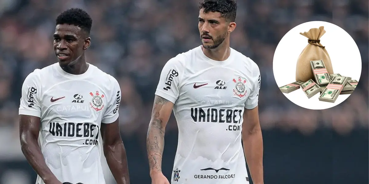 Félix Torres e Gustavo Henrique em partida pelo Corinthians