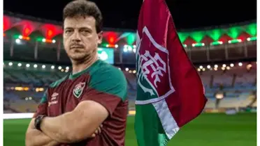 Fernando Diniz com a camisa do Fluminense