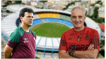 Fernando Diniz com a camisa do Fluminense e Tite com a do Flamengo