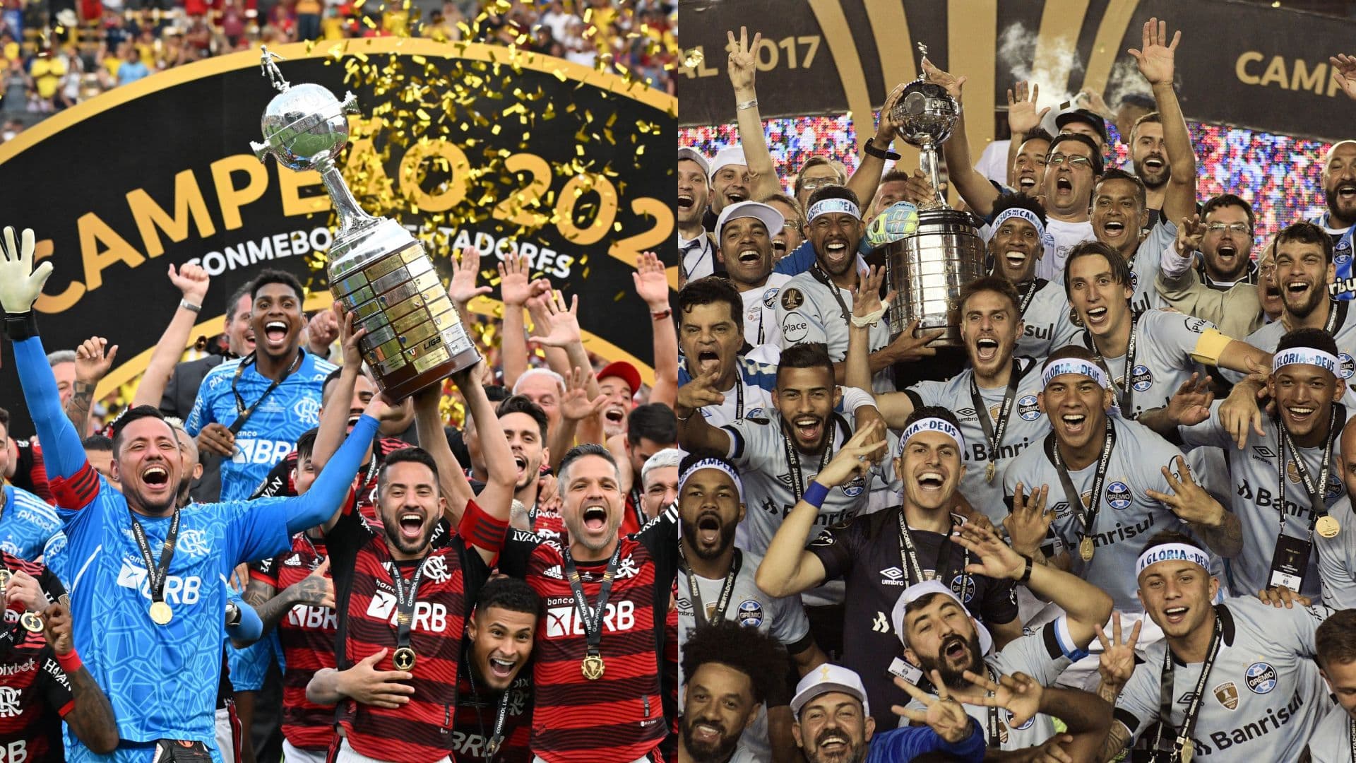 Flamengo y Gremio, cinco clubes brasileiros se destacam por terem vencido a Libertadores.