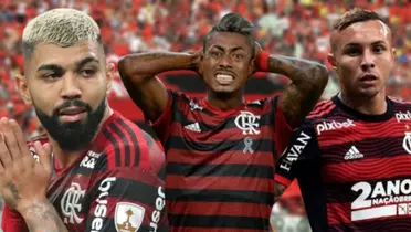 Gabigol, Bruno Henrique e Cebolinha preocupados com a camisa do Flamengo