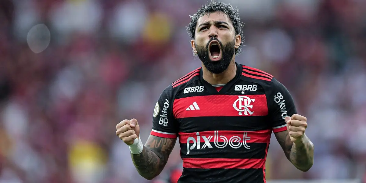 Gabigol comemora último gol pelo Flamengo