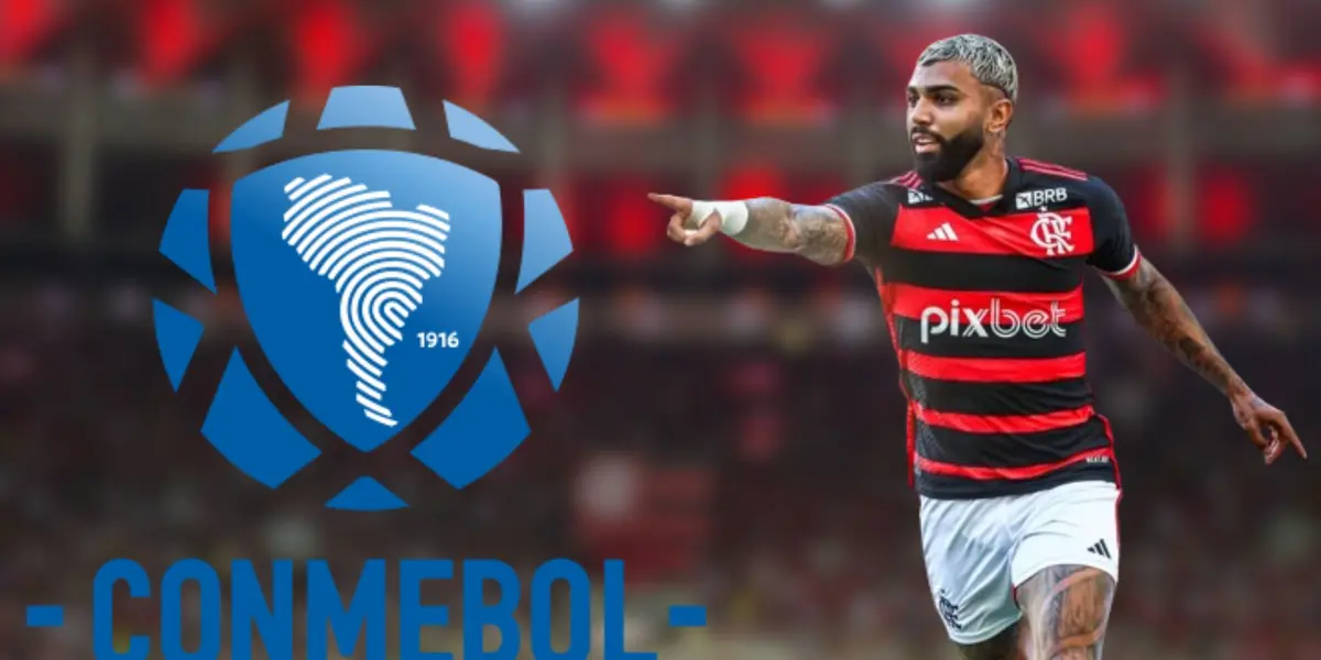 Gabigol do Flamengo aponta para a CONMEBOL