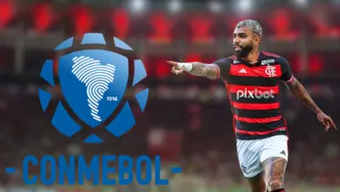 Gabigol do Flamengo aponta para a CONMEBOL