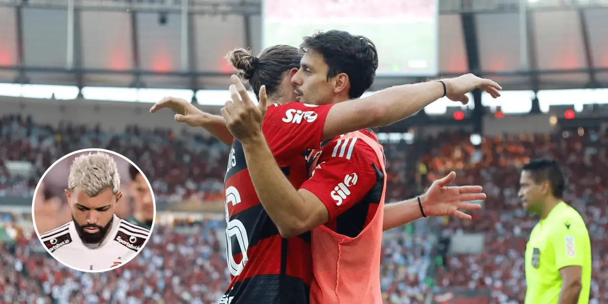 Gabigol tem reação espantosa na despedida de craques do Flamengo