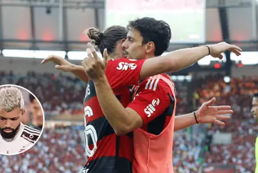 Gabigol tem reação espantosa na despedida de craques do Flamengo