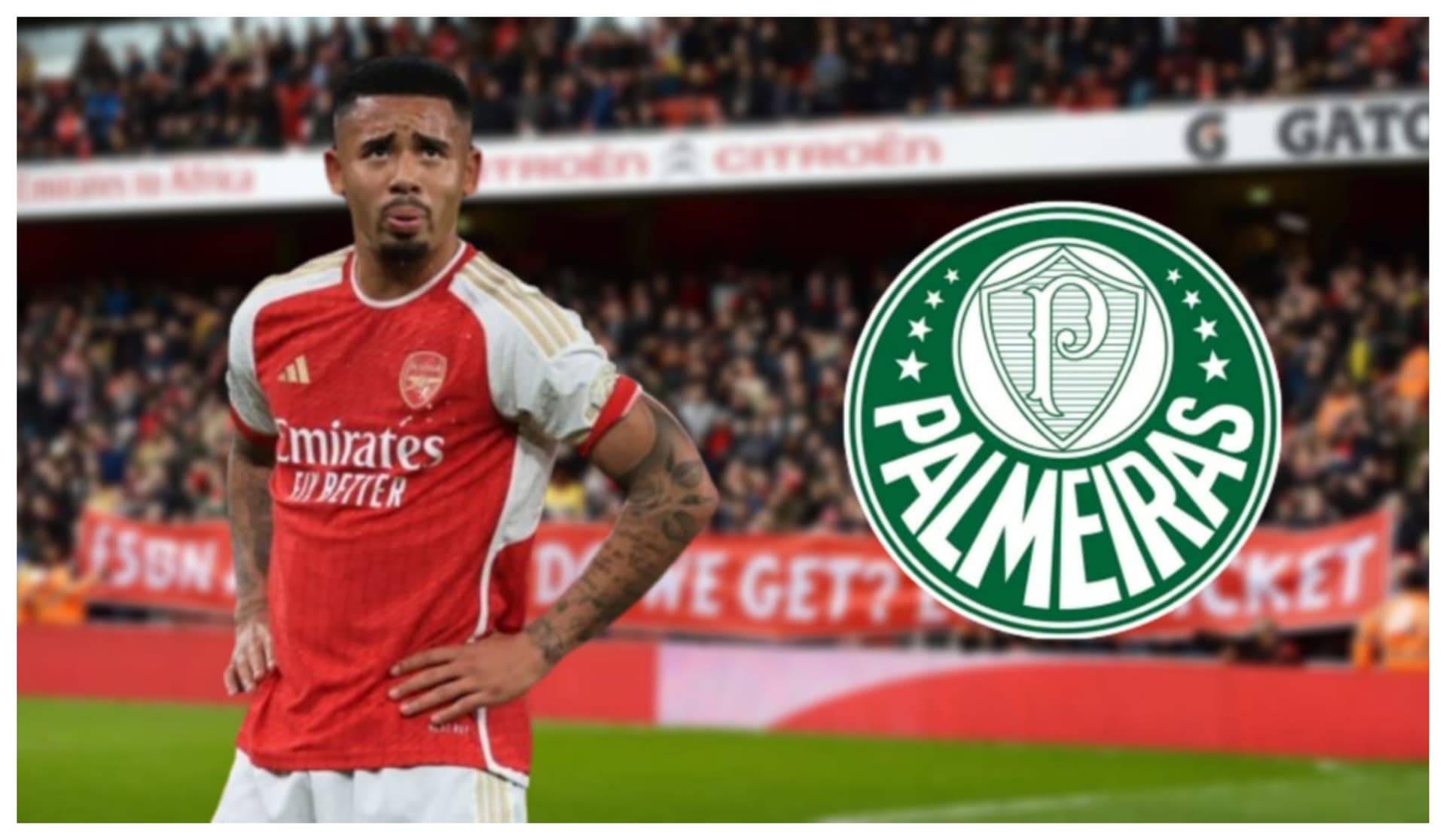 Gabriel Jesus com a camisa do Arsenal